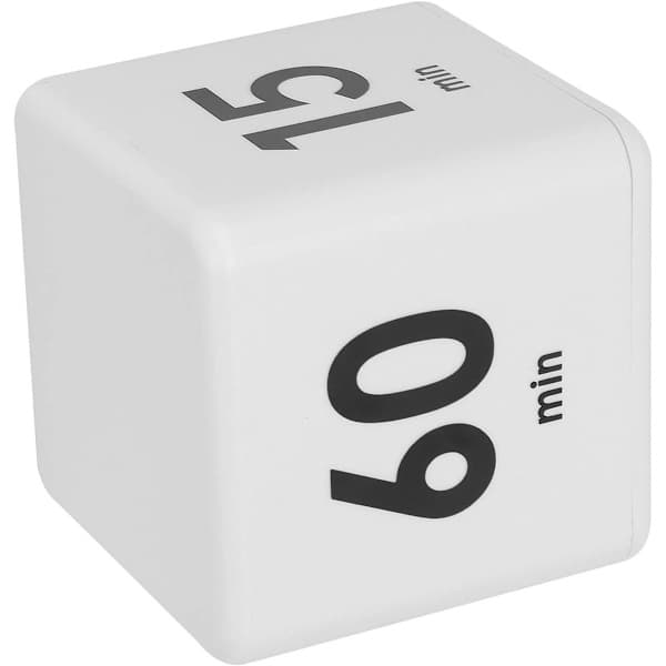 Terningtimer til tidsstyring og køkkentimer, træningstimer, roterende digital timer, workshops, Pomodori (15-20-30-60 minutter)