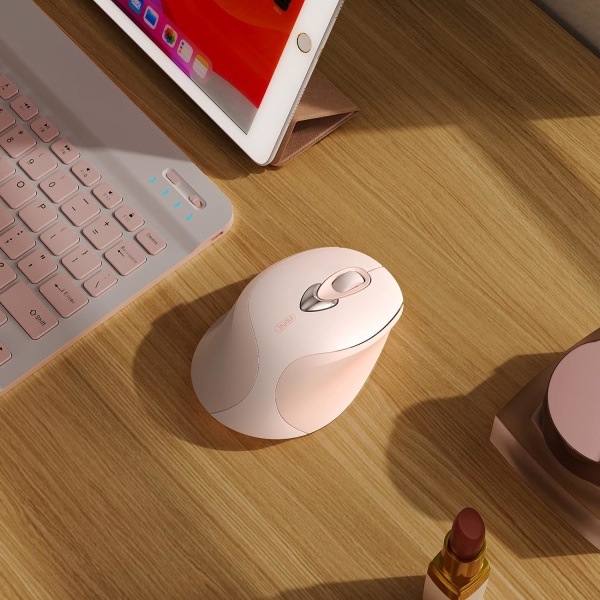 Trådløs mus, 2.4G USB genopladelig trådløs mus med lydløst klik, sød bærbar ergonomisk trådløs computermus