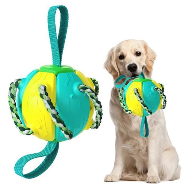 Pedagogiska leksaker för husdjur, utomhusträning, interaktiv frisbee, hundleksaksboll Green and yellow