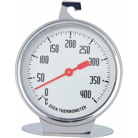 Ovn stegetermometer – Temperaturområde 0-400℃ – Rustfri stålprobe – Grillkrog – Dimensioner 7 x 9 cm