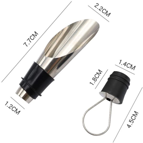 5-pack 2-i-1 flaskor i rostfritt stål med pip och luftningskanna med propp - Presentförpackning flaska och vinställ