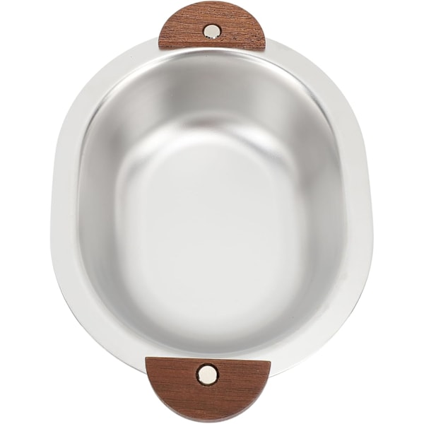 Serveringsskål i rostfritt stål med dubbla öron, med söt björndesign, för måltider, desserter och sallader (Typ 2)