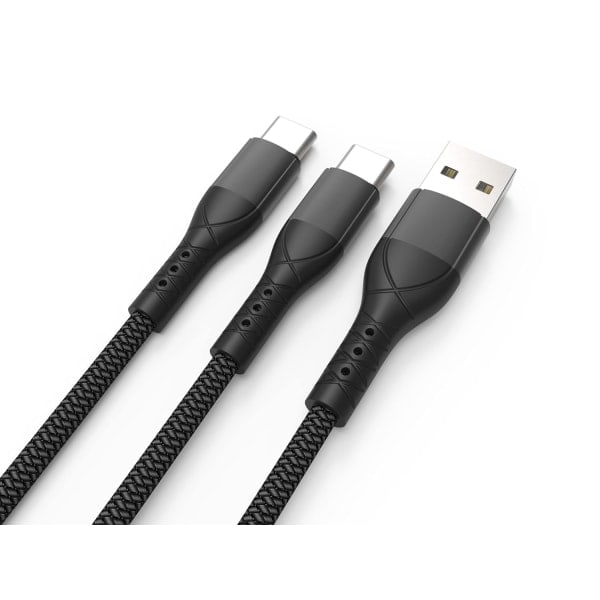 Sterk og slitesterk USB-A til USB-C hurtigladerkabel Ladekabel Synkronisering for smarttelefoner og nettbrett