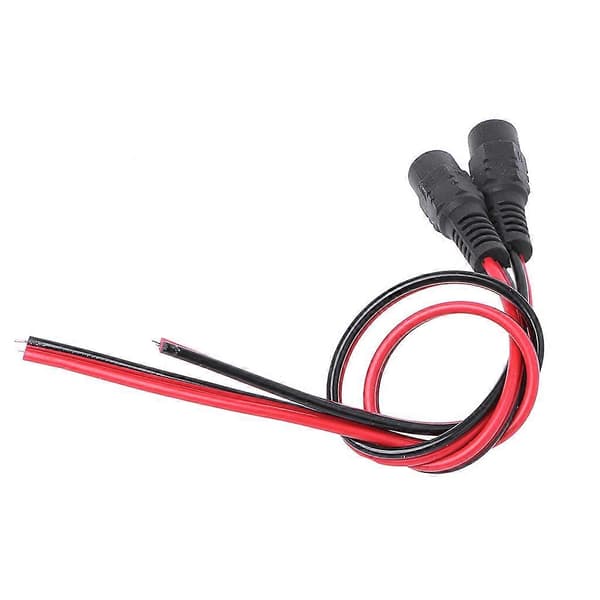 5 stk. 5,5x2,1 mm hun DC strømstik CCTV PSU Pigtail kabel jack 12V