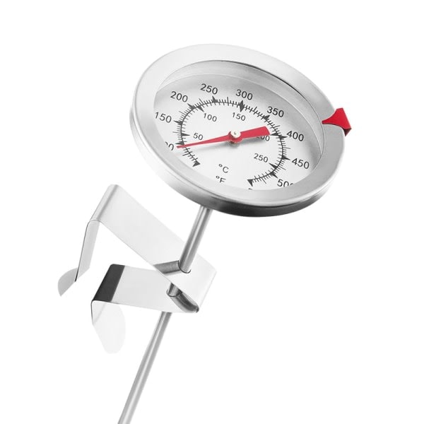 Frittermometer, rostfritt stål, silver, 19,5 cm sond