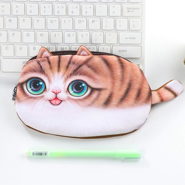 Case Novelty katt Skolartiklar Stationery Present Skola Söt pennfodral C