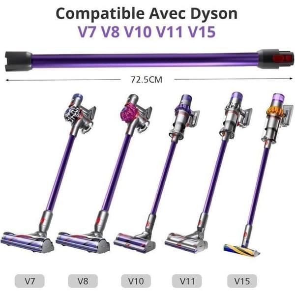 Teleskoprör för Dyson förlängningsersättning V7 V15 Lila