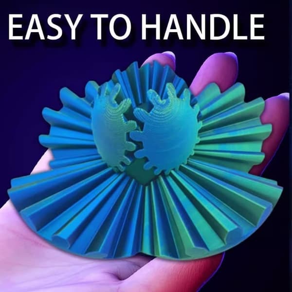 Steampunk Fidget Legetøj Stressbold – Sensorisk Antistress Legetøj 3D Printet Blå-rød Blue-red