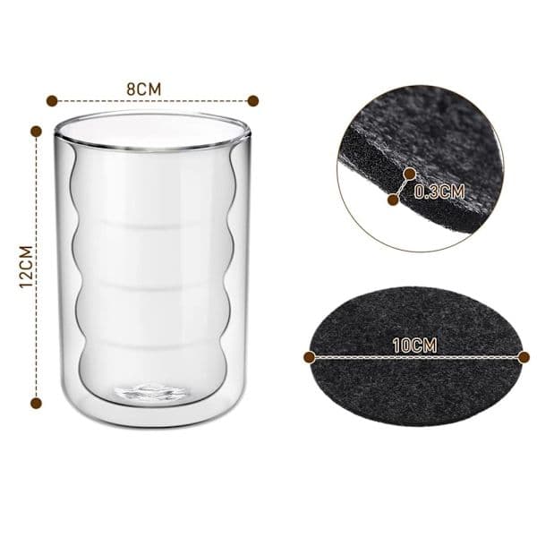 Latte Macchiato glas, dobbeltvægget 350 ml, kaffeglas, termoglas