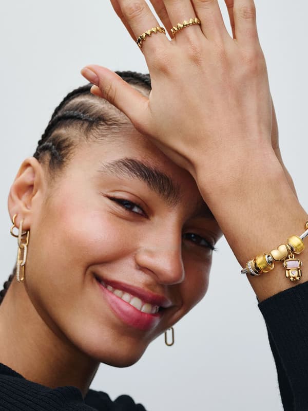 - Klar Glitrende Rad Klips Charm - 14k gullbelegg
