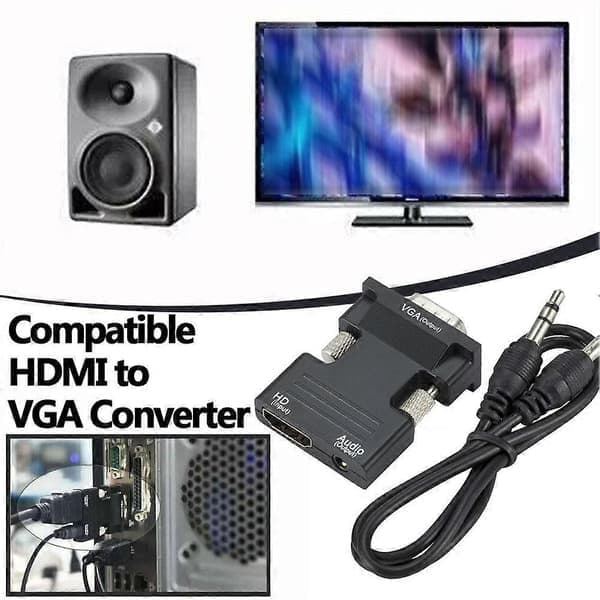 HDMI til VGA Konverter Adapterkabel HDMI INPUT til VGA OUTPUT til TV PC Skærm