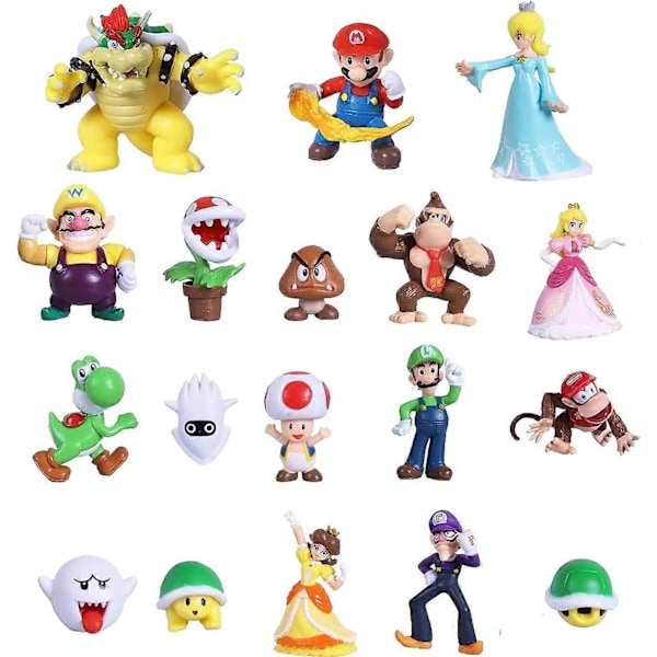 18 stk. Super Ma ri Brothers Actionfigurer, Ma ri Minifigurer, Børnelegetøj Cupcake Toppers Samlingslegesæt