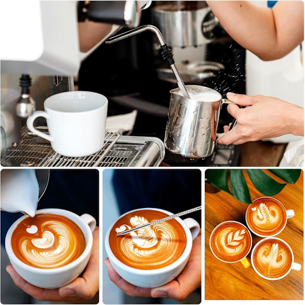 Mælkeskumningskande 590 ml, Metal Barista Espresso Kande til Cappuccino Latte og Espresso, 304 Rustfrit Stål Kaffe Værktøj Kop 600 ml 600ml