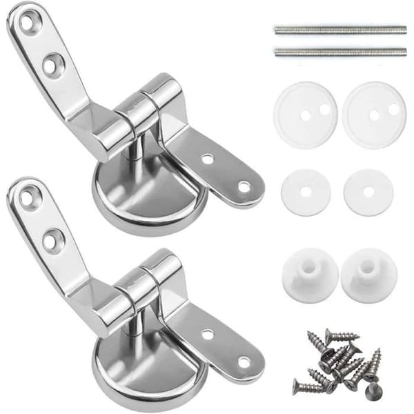 Toalettsetehengsler - AIMOONSA - 2-pakning - Sinklegering - Rustfri - Toppmontert