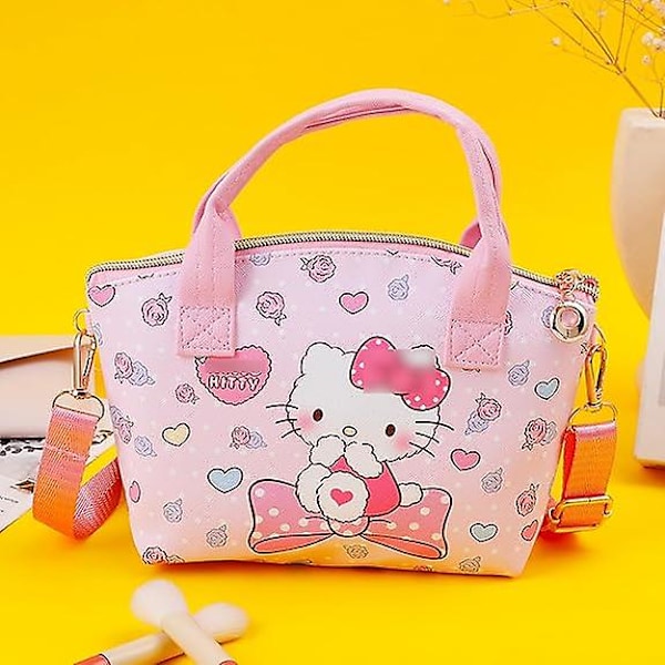 Tecknad Kitty Katt Plånbok Med Snodd Söt Kitty Pu Crossbody Väskor Mobiltelefonväska Myntväska För Kvinnor Flickor