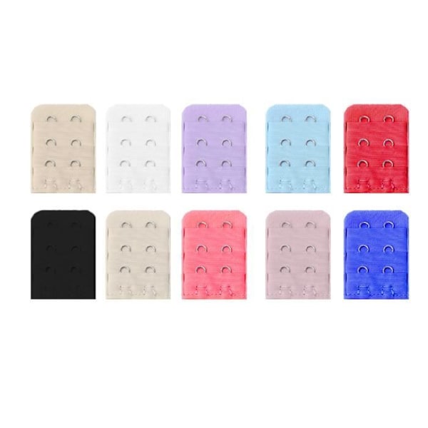 Pakke med 10 Assorterte Farger 2 Hekte 3 Raders BH-forlenger (Tilfeldig Farge)