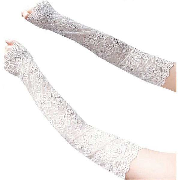 Blonde Solbeskyttelses Arm Sleeve, 1 Par Blonde Solbeskyttelses Sleeve Is Silke Sommerhandsker Blonde Tynd Is UV Arm Sleeves Solbeskyttelse