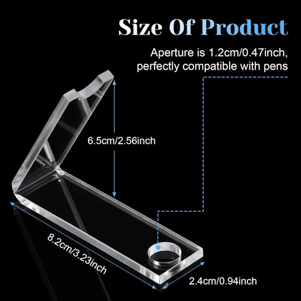 2 stk. Akryl Penholder Display Stand, Transparent Makeup Børsteholder Organizer Klar Pen Stand Pensel Tørrestativ til Hjem Skole Kontor