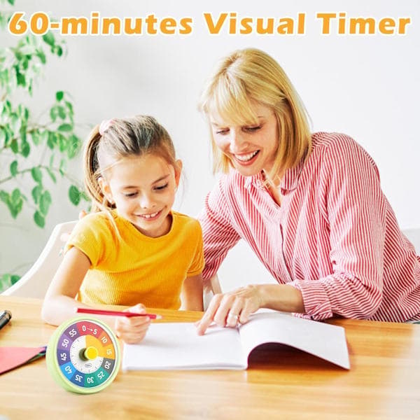 Visuel timer til børn, 60 minutters nedtællingstimer til børn og voksne, til køkken, skole