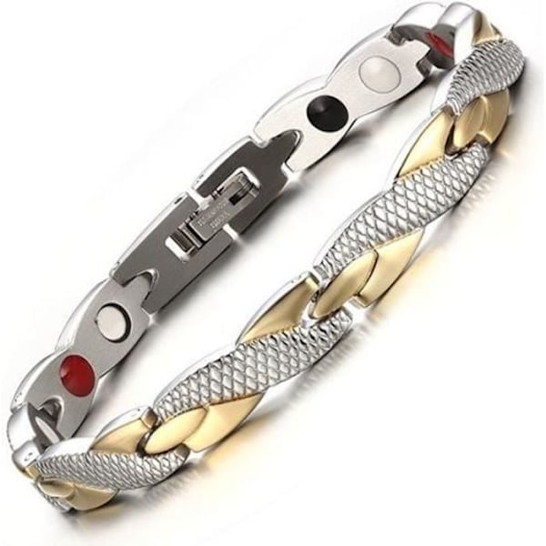 Magnetisk armbånd - Kraftterapi - Kvinner - Rustfritt stål - Rund - Trendy