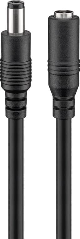 DC-forlængerkabel, 3 m, sort
