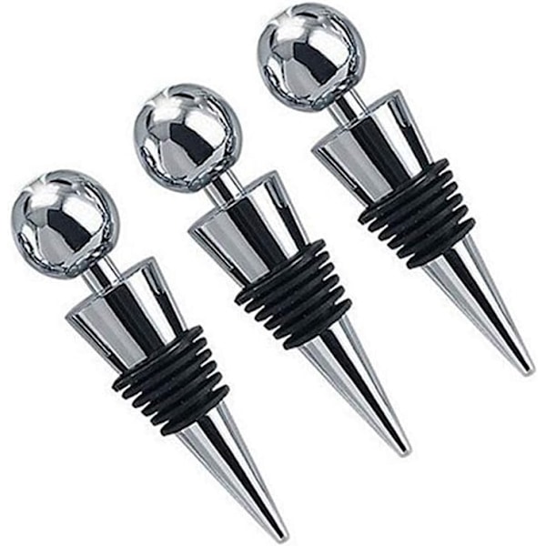 3 stk. Flaskestopper for Vinsamling Rødvin Champagne Ølbevarer Forsegler