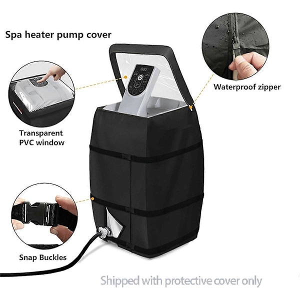 Skydd för Värmepump till Bubbelpool med Transparent PVC-fönster, Vattentätt Uppblåsbart Bubbelpoolspumpskydd