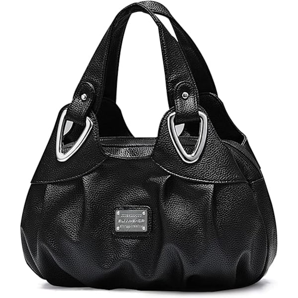 Fashionable damehåndtasker, elegante dametasker, PU læder tasker med stor kapacitet og tophåndtag, blomstrede håndtasker til kvinder Negro