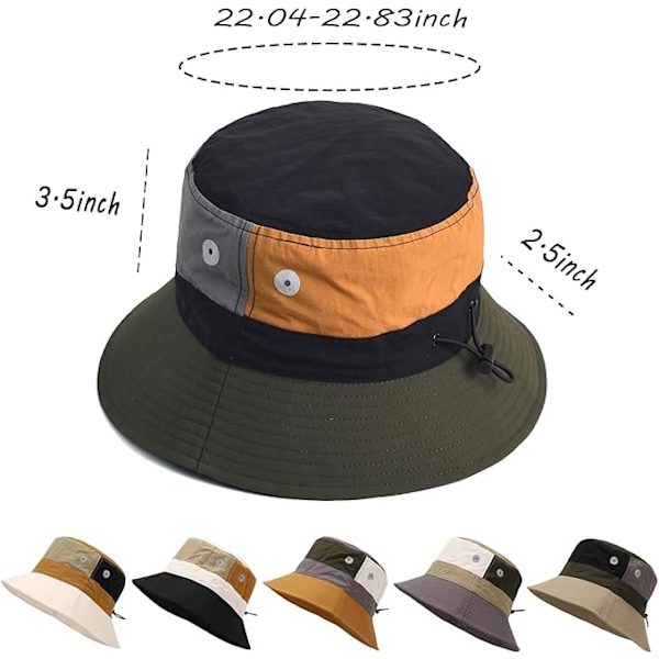 Unisex Kokoontaitettava Aurinkohattu Kalastajanhattu Vedenpitävä Aurinkohattu Kesä Ranta Ulkoiluhattu Negro