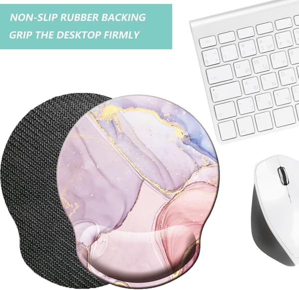 Musemåtte med håndledsstøtte, ergonomisk musemåtte med memory foam håndledsstøtte, skridsikker gummibase gaming musemåtte til hjemmet