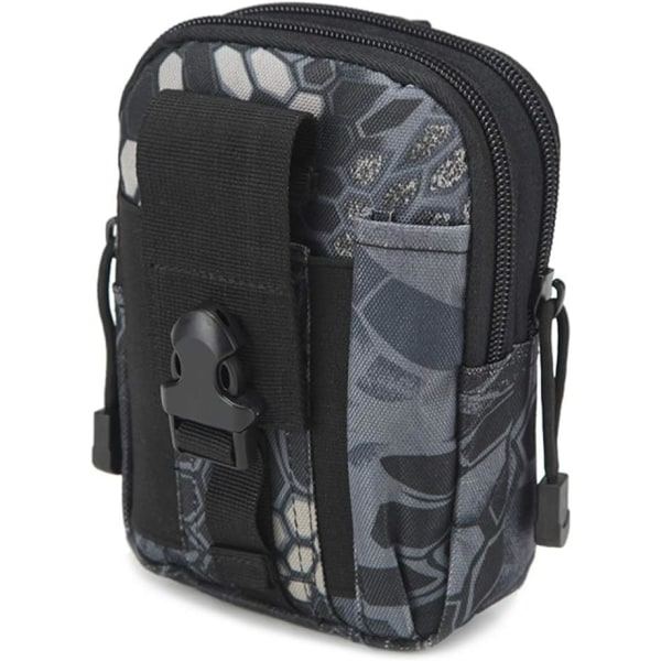 Kompakti vyölaukku, Military Army EDC -vyötärölaukku, urheiluun, patikointiin ja retkeilyyn black python
