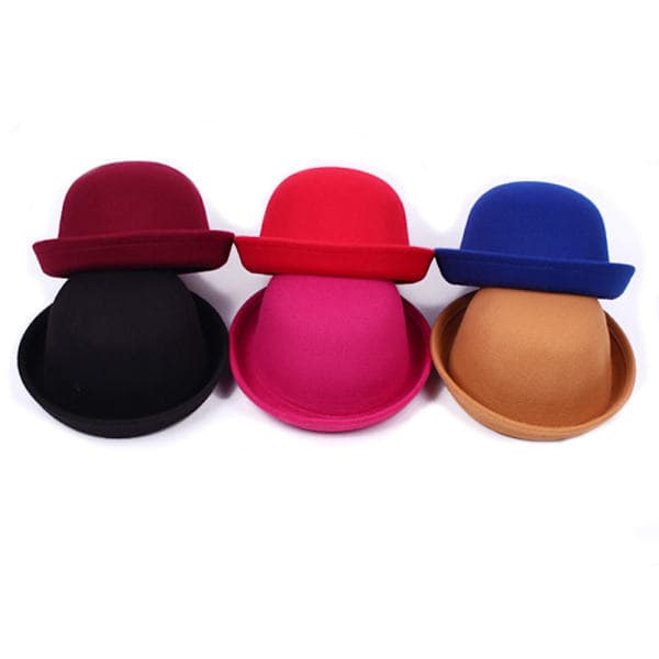 Elegant Voksen Solid Hatt Rull Opp Brett Panama Bowlerhatt Bøttehatt Kamel Camel