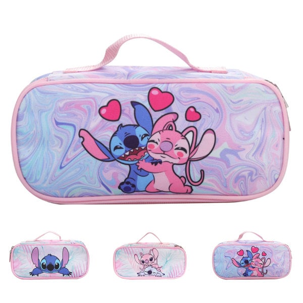 Kids Girls Stitch Pennfodral Skola Student Cartoon Stationery Box Pennfodral Present #1