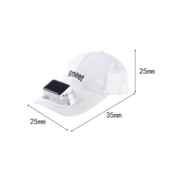 Solskærms Hatte med Ventilator Justerbar Sommer Solhat til Cykling Udendørs Vandring Sort White 80x40x100mm
