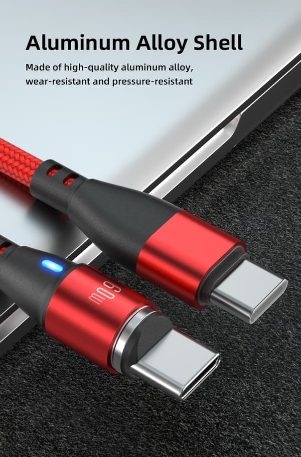 2-pak USB-C 2m 3-i-1 Magnetisk Opladerkabel 60W Hurtig Opladning Sort