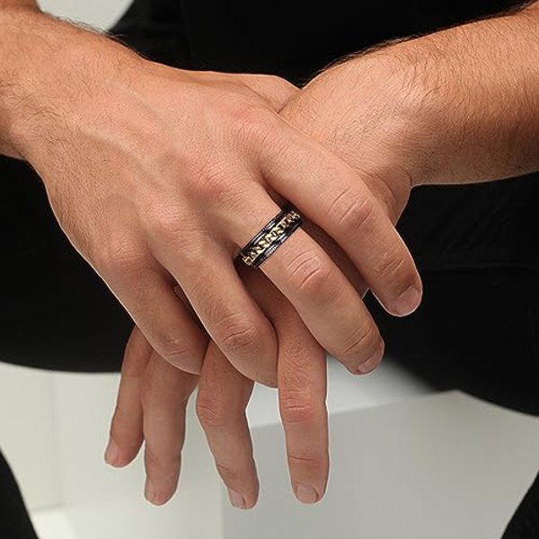 16st rostfritt stål Fidget-ringar för män Kvinnor Silver Guld Svart Herrringar Coola manliga bandringar Kedjespinnringar Mode ångestringar 19mm