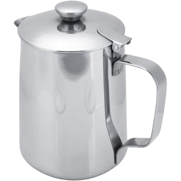 Mælkekande i rustfrit stål med låg til Latte
