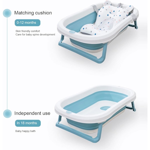 Baby Bade Sæde Pude, Sikker Foldbar Indsats Baby Badepude Badeindsats Sæde til Nyfødt (Hvide Stjerner)