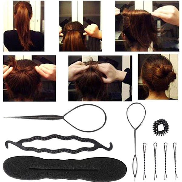 DIY Hiustenmuotoilutarvikkeet, Hiustenmuotoilusetti, Maaginen Helppo Nopea Spiraaliletti Hiustenmuotoilusetti (4 osaa Letitystyökalusetti)