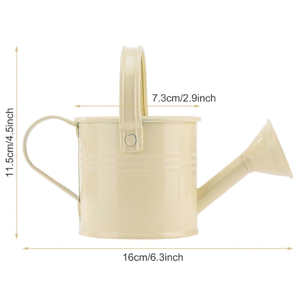 100% Ny, Mini vattenkanna i järn Sprayflaska Metall Smide Med Handtag Sprinklad Dusch Beige
