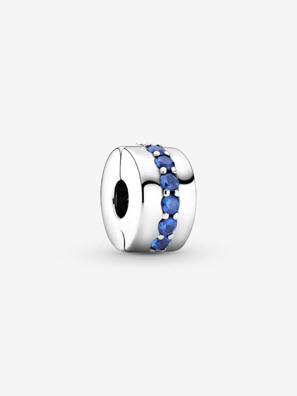 - Blå gnistrande klämcharm - Sterling silver