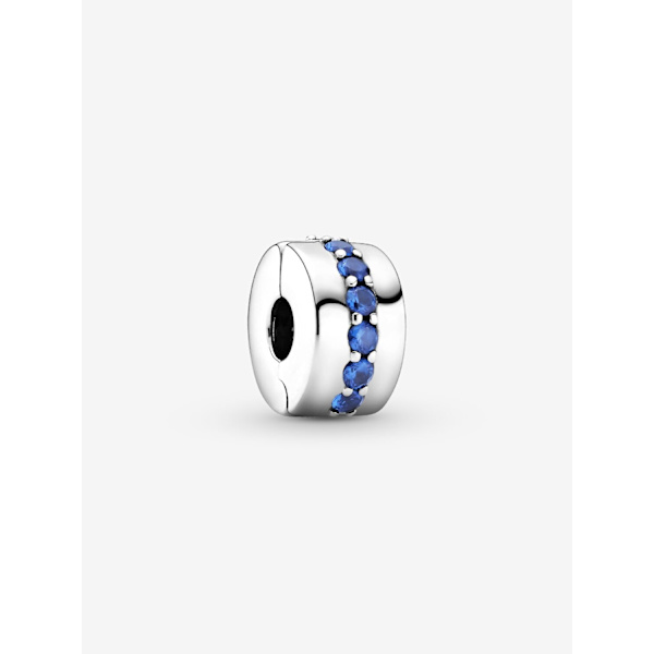 - Blå Sparkle Clip Charm - Sterling sølv