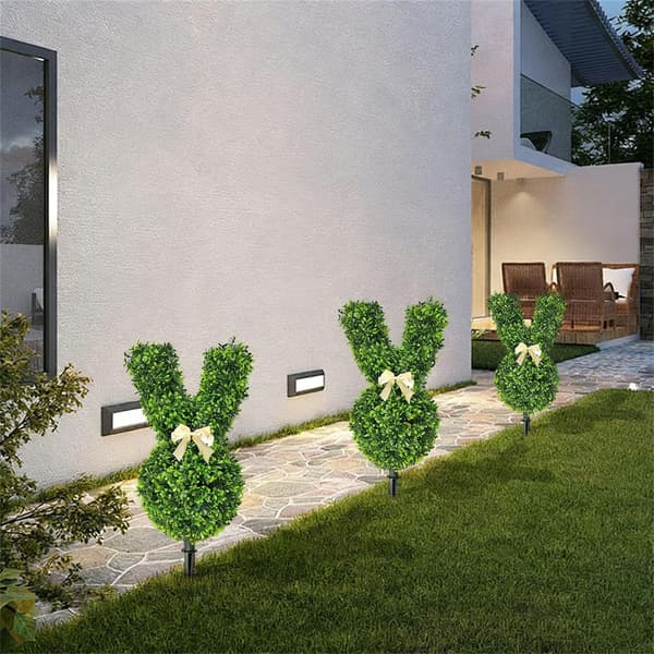 Kanin Topiary 50-70 cm – kunstig påskepynt til have, veranda og terrasse B-70cm-lysende B-70cm-luminous