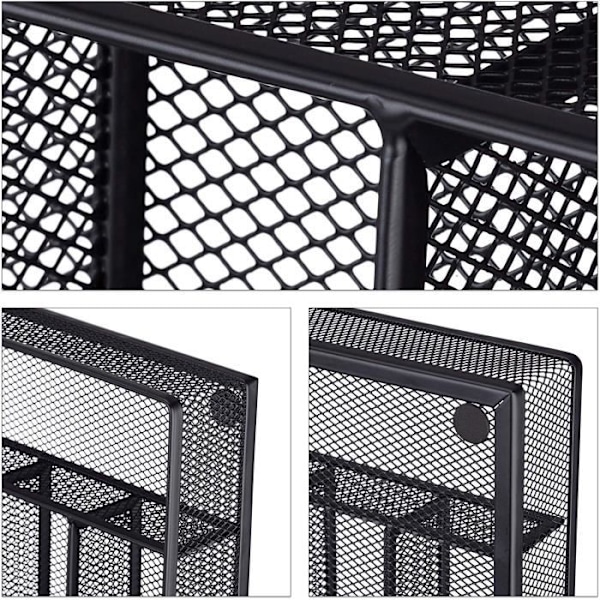 NetBoat Bestikkbrett netting stål metall bestikkboks bestikkinnlegg HxBxD: 5,3 x 24 x 32,5 cm, svart