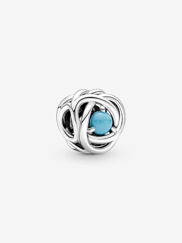 - December Turkosblå Evighetscirkelberlock - Sterling silver