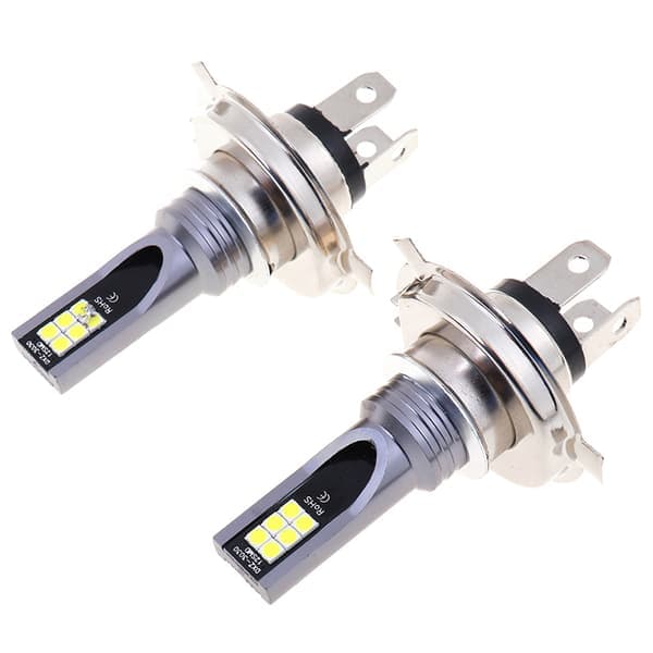 2x H4 200W 12000LM LED Bilfrontlyspærer