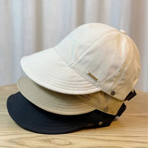 Foldbar Bredskygget Solhat Snøre Justerbare Kasketter Strandhatte Sommer White