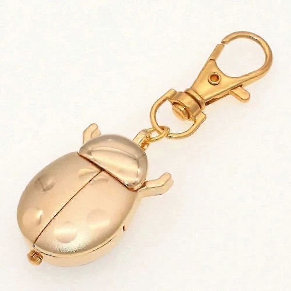 Uudet leppäkerttukellot Kuoriainen Kello naiset miehet lapset taskukello opiskelijat kvartsikello avaimenperät taskukello kaulakoru kellot kulta Gold with keyring