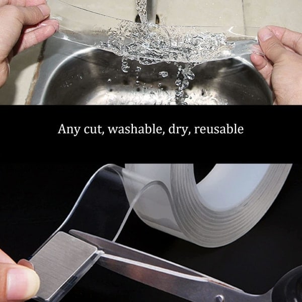 Dubbelhäftande Nanotape Transparent 1M Längd Transparent
