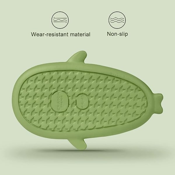 Hajtofflor för pojkar och flickor, Shark Flip Flops för män och kvinnor, Shark Slippers, Bekväma halkfria pool-hajsandaler med tjock sula för sommaren Dark green 38/39